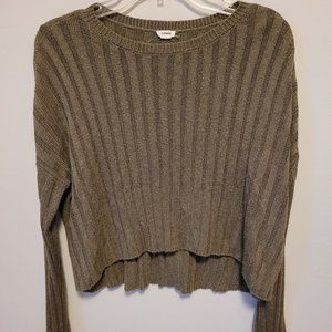 Garage Army Green Ribbed Sweater